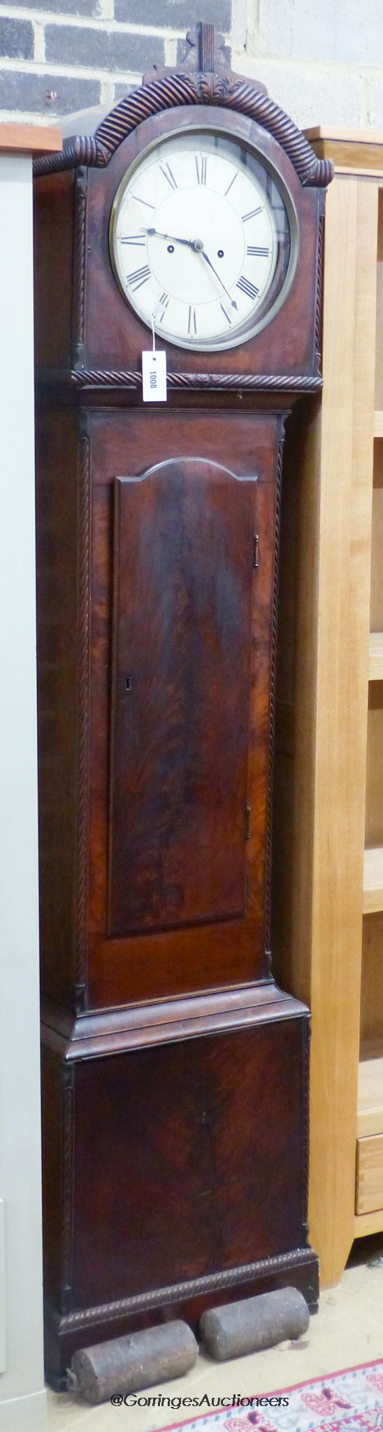 A Regency mahogany eight day longcase clock, height 202cm